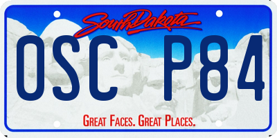 SD license plate 0SCP84