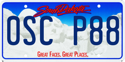SD license plate 0SCP88
