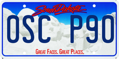 SD license plate 0SCP90