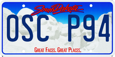 SD license plate 0SCP94