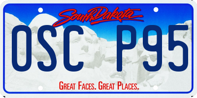 SD license plate 0SCP95