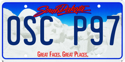SD license plate 0SCP97