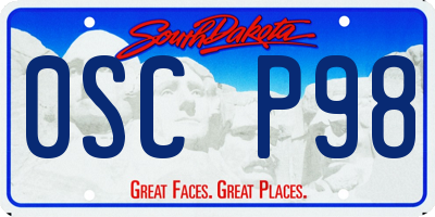 SD license plate 0SCP98