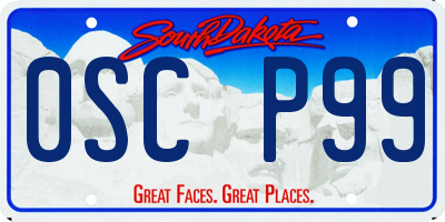 SD license plate 0SCP99