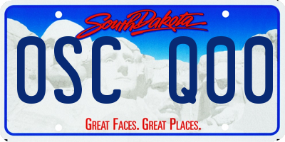 SD license plate 0SCQ00