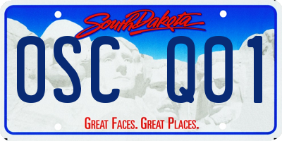 SD license plate 0SCQ01