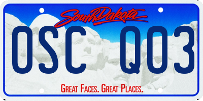 SD license plate 0SCQ03