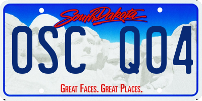 SD license plate 0SCQ04