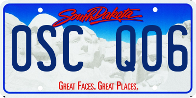 SD license plate 0SCQ06