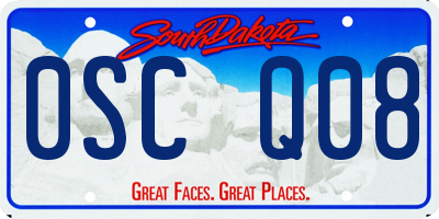 SD license plate 0SCQ08