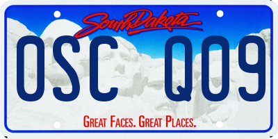 SD license plate 0SCQ09