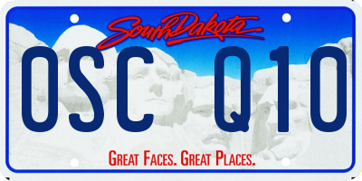 SD license plate 0SCQ10