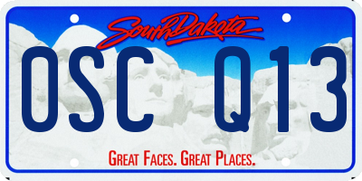 SD license plate 0SCQ13