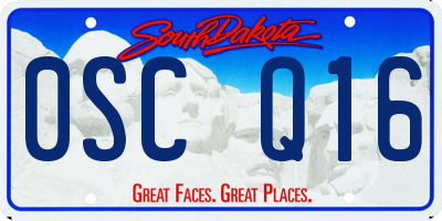 SD license plate 0SCQ16