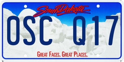 SD license plate 0SCQ17