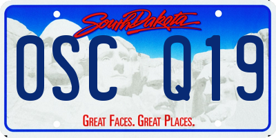 SD license plate 0SCQ19