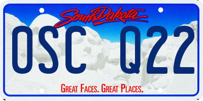 SD license plate 0SCQ22