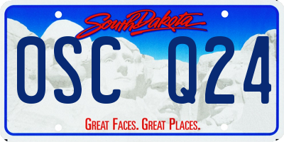 SD license plate 0SCQ24