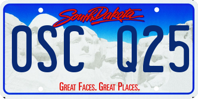 SD license plate 0SCQ25