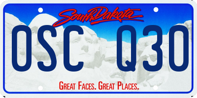 SD license plate 0SCQ30