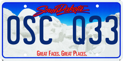 SD license plate 0SCQ33