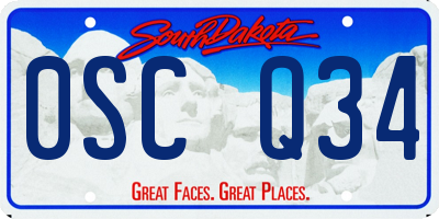 SD license plate 0SCQ34