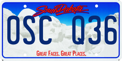 SD license plate 0SCQ36