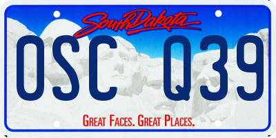 SD license plate 0SCQ39