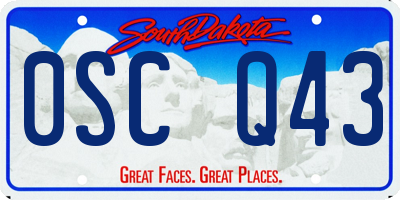 SD license plate 0SCQ43