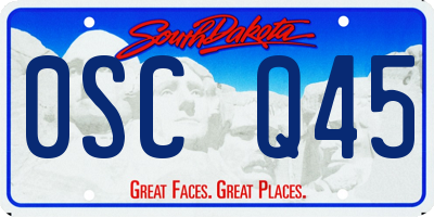 SD license plate 0SCQ45