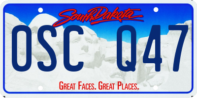 SD license plate 0SCQ47