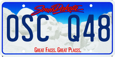 SD license plate 0SCQ48