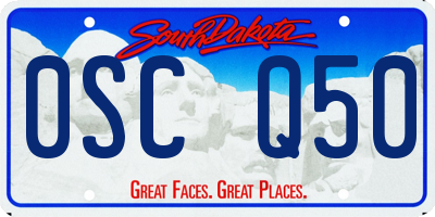 SD license plate 0SCQ50