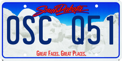 SD license plate 0SCQ51