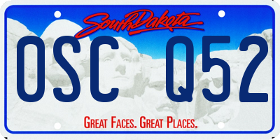 SD license plate 0SCQ52