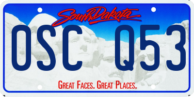 SD license plate 0SCQ53
