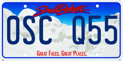 SD license plate 0SCQ55