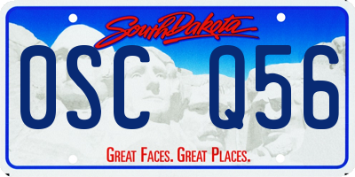 SD license plate 0SCQ56