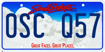 SD license plate 0SCQ57