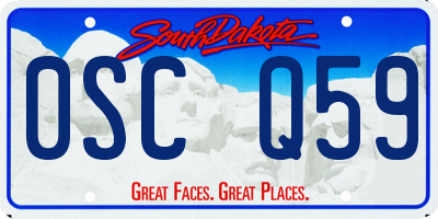 SD license plate 0SCQ59