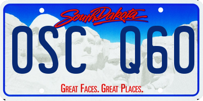 SD license plate 0SCQ60