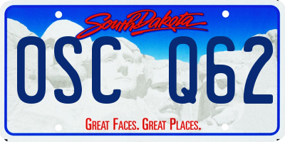 SD license plate 0SCQ62