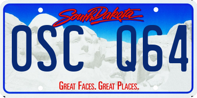 SD license plate 0SCQ64