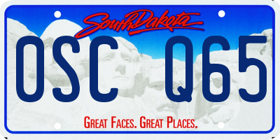 SD license plate 0SCQ65