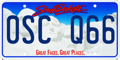SD license plate 0SCQ66