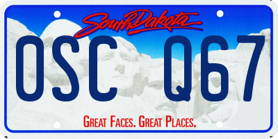 SD license plate 0SCQ67