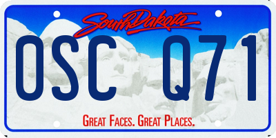 SD license plate 0SCQ71