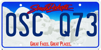 SD license plate 0SCQ73