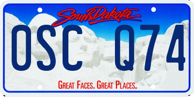 SD license plate 0SCQ74