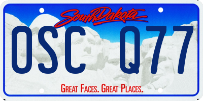 SD license plate 0SCQ77